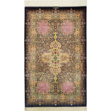 Tappeto Ghom seta Persia marrone 78x128