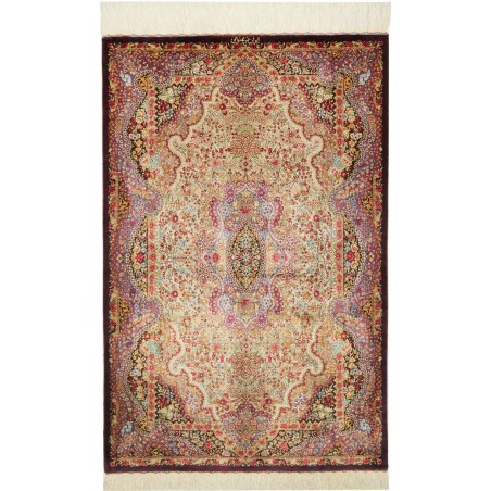 Tappeto Ghom seta Persia marrone 80x121