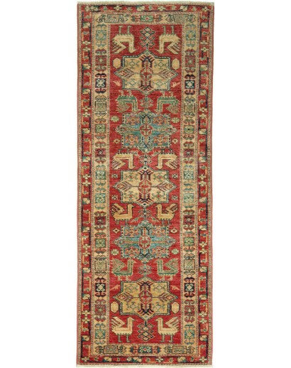 Tappeto Kazak Fine Pakistan bianco giallo 66x183