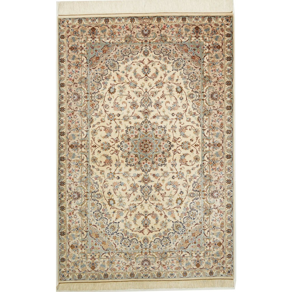 Tappeto Ghom seta Persia marrone 100x151 Tappeto Ghom seta Persia marrone 100x151