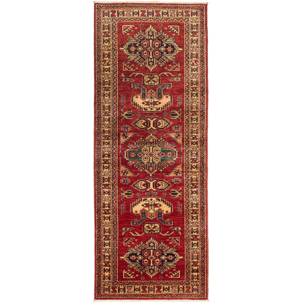Tappeto Kazak Fine Pakistan marrone 76x203 Tappeto Kazak Fine Pakistan marrone 76x203