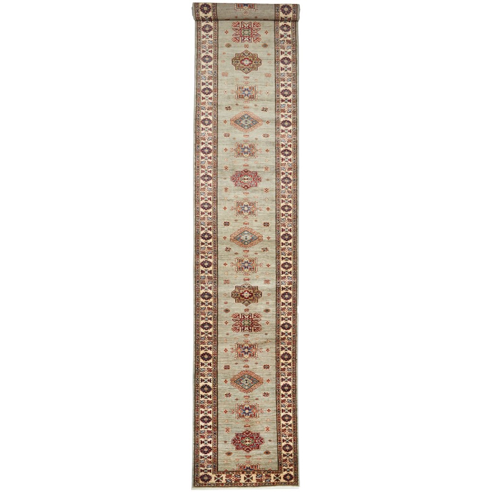 Tappeto Kazak Fine Pakistan marrone 82x576 Tappeto Kazak Fine Pakistan marrone 82x576