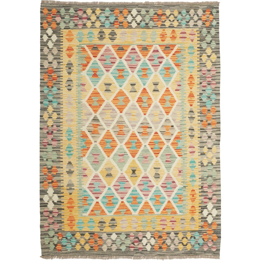 Tappeto Kilim Afghanistan marrone 127x178