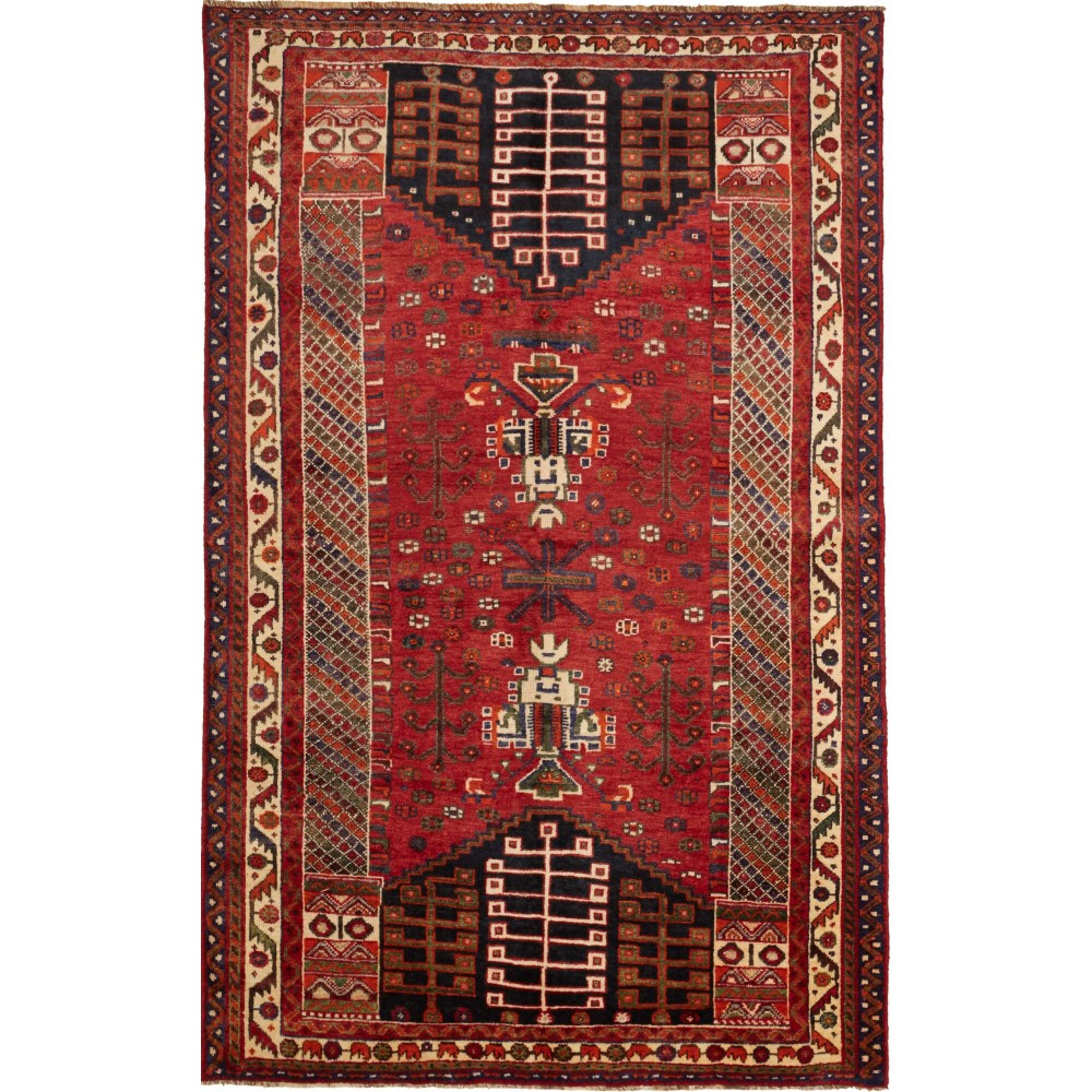 Tappeto Shiraz Persia marrone blu 152x243 Tappeto Shiraz Persia marrone blu 152x243