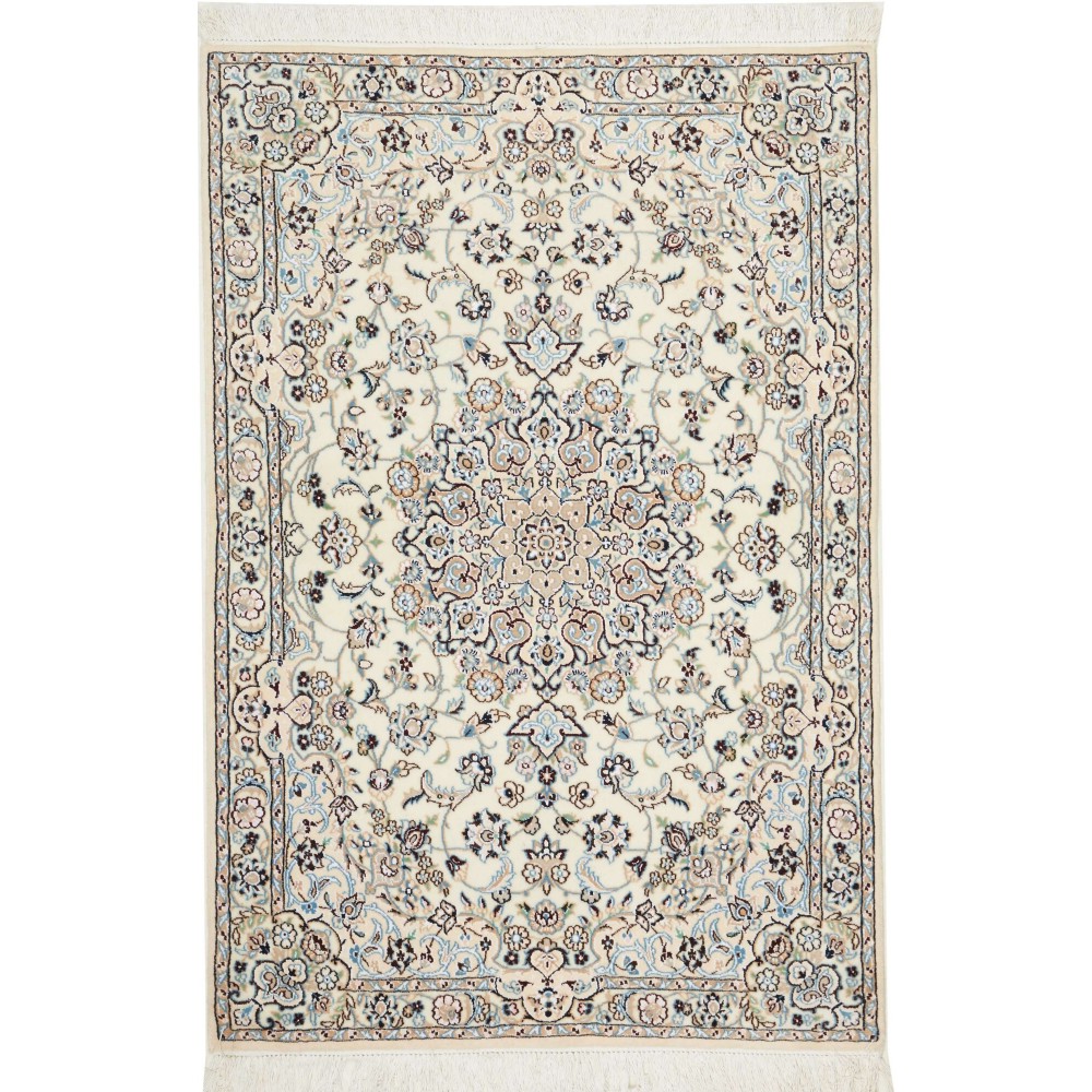 Tappeto Nain 9La Persia bianco grigio 104x153 Tappeto Nain 9La Persia bianco grigio 104x153