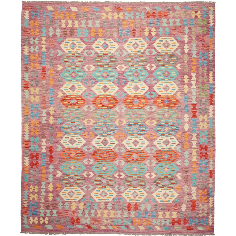 Tappeto Kilim Afghanistan marrone giallo 247x393