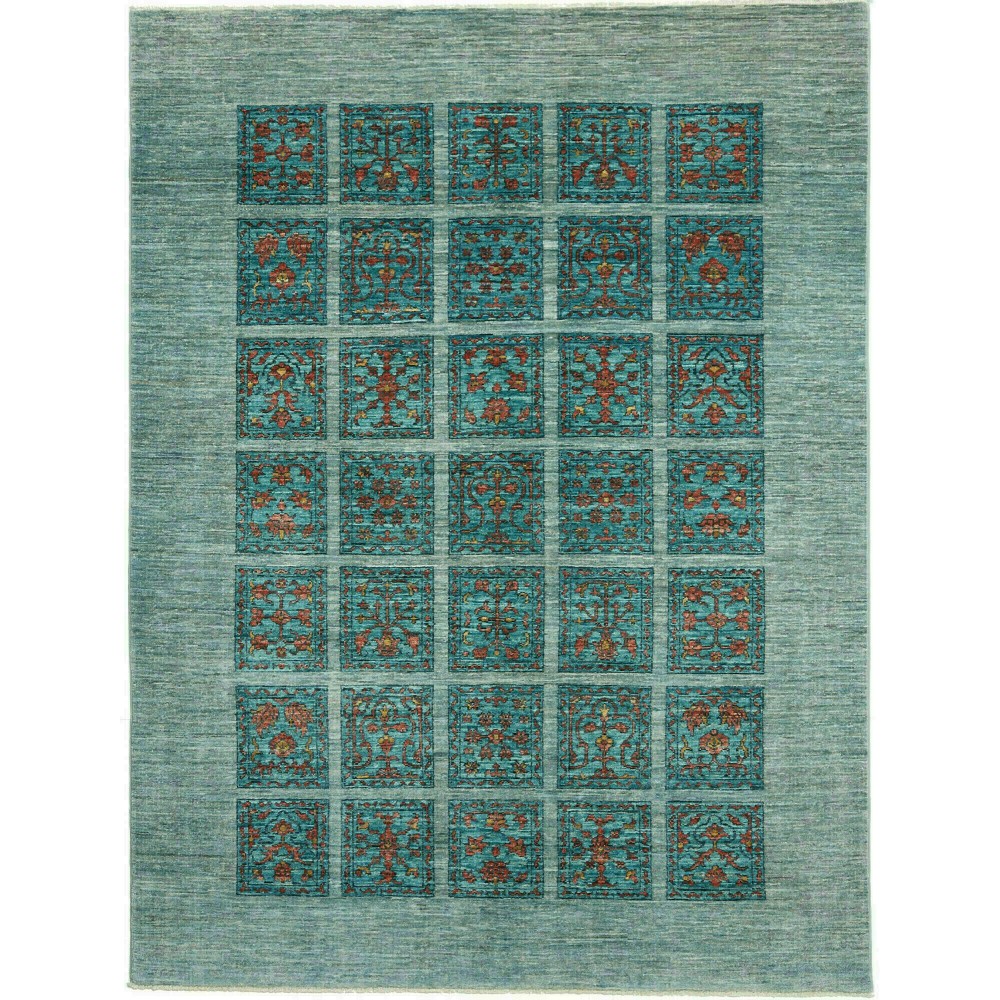 Tappeto Bakhteari Pakistan grigio bianco 147x194 Tappeto Bakhteari Pakistan grigio bianco 147x194