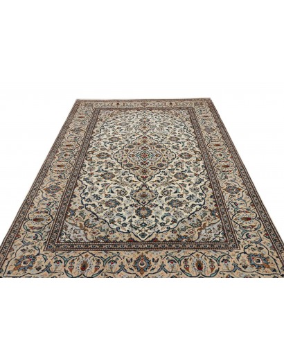 Tappeto Kashan Persia beige azzurro 195x294