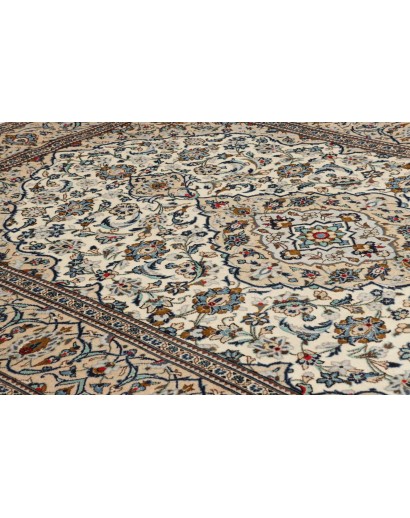 Tappeto Kashan Persia beige azzurro 195x294