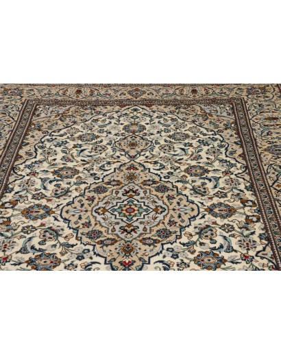 Tappeto Kashan Persia beige azzurro 195x294