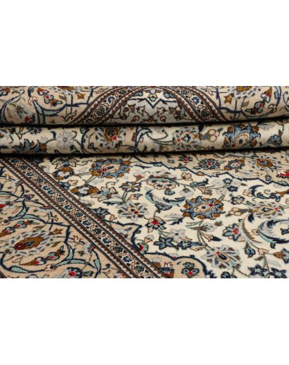 Tappeto Kashan Persia beige azzurro 195x294