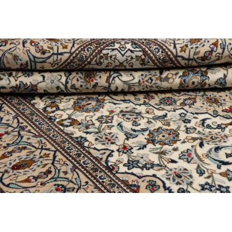 Tappeto Kashan Persia beige azzurro 195x294