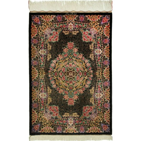Tappeto Ghom seta Persia grigio rosso 60x90