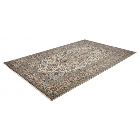 Tappeto Kashan Persia azzurro grigio 200x304