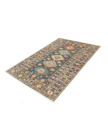 Tappeto Kazak Fine Pakistan bianco grigio 125x181