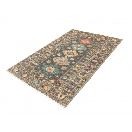 Tappeto Kazak Fine Pakistan bianco grigio 125x181