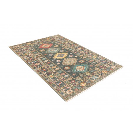 Tappeto Kazak Fine Pakistan bianco grigio 125x181