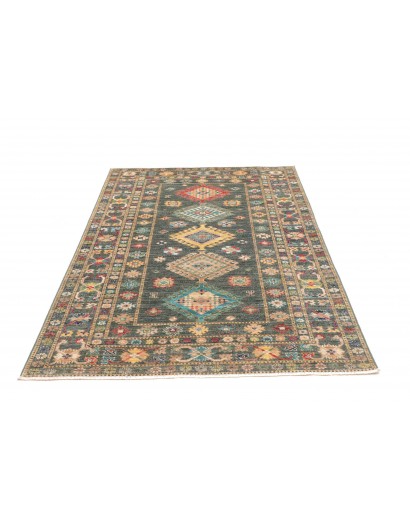 Tappeto Kazak Fine Pakistan bianco grigio 125x181