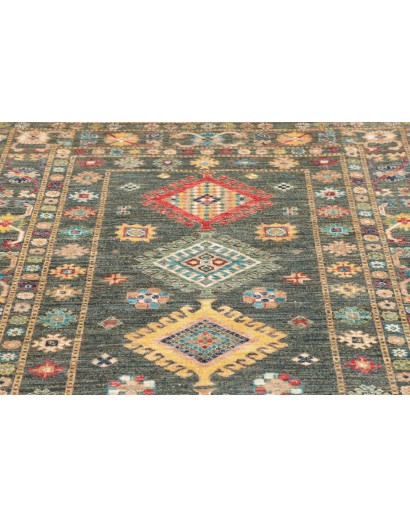 Tappeto Kazak Fine Pakistan bianco grigio 125x181