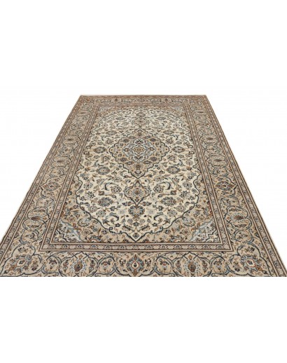 Tappeto Kashan Persia beige grigio 198x308