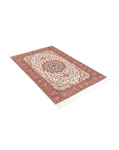 Tappeto Tabriz 50 Raj Persia bianco marrone 102x150