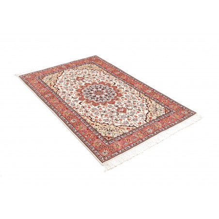 Tappeto Tabriz 50 Raj Persia bianco marrone 102x150