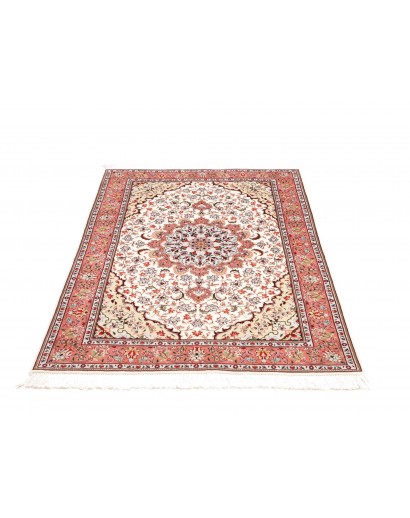 Tappeto Tabriz 50 Raj Persia bianco marrone 102x150
