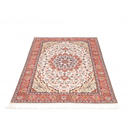 Tappeto Tabriz 50 Raj Persia bianco marrone 102x150
