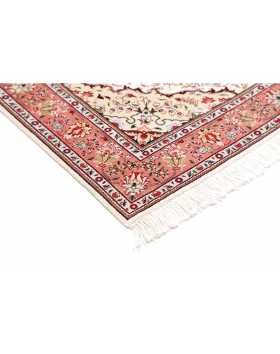 Tappeto Tabriz 50 Raj Persia bianco marrone 102x150