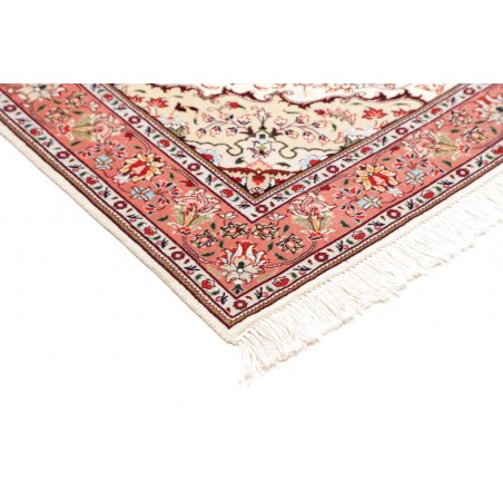 Tappeto Tabriz 50 Raj Persia bianco marrone 102x150