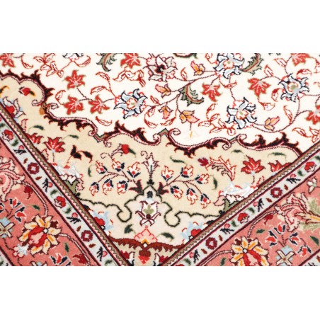Tappeto Tabriz 50 Raj Persia bianco marrone 102x150
