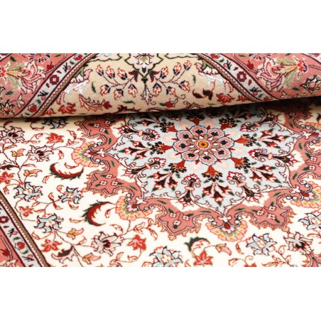 Tappeto Tabriz 50 Raj Persia bianco marrone 102x150
