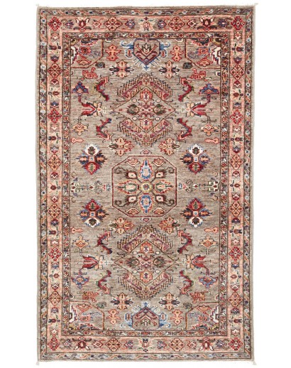 Tappeto Kazak Fine Pakistan marrone grigio 90x151