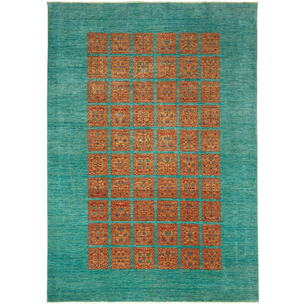 Tappeto Bakhteari Pakistan azzurro verde 209x292 Tappeto Bakhteari Pakistan azzurro verde 209x292