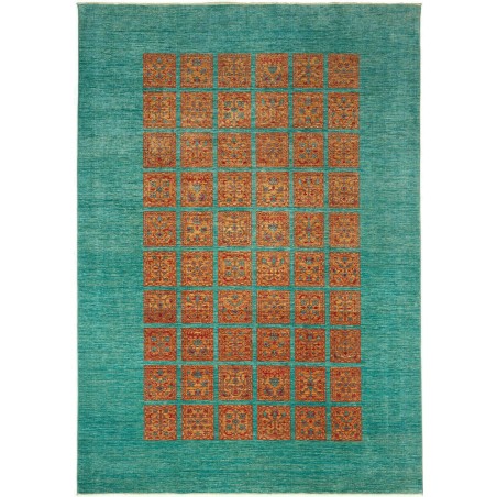 Tappeto Bakhteari Pakistan azzurro verde 209x292
