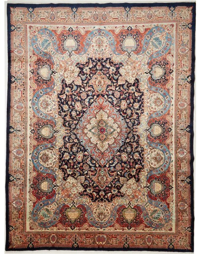 Tappeto Kashamr Zirkhaki Persia marrone blu 294x396