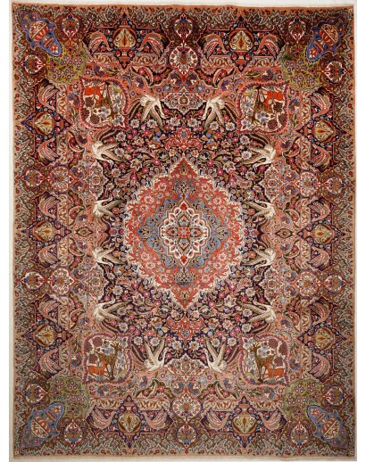Tappeto Kashamr Zirkhaki Persia marrone blu 294x390