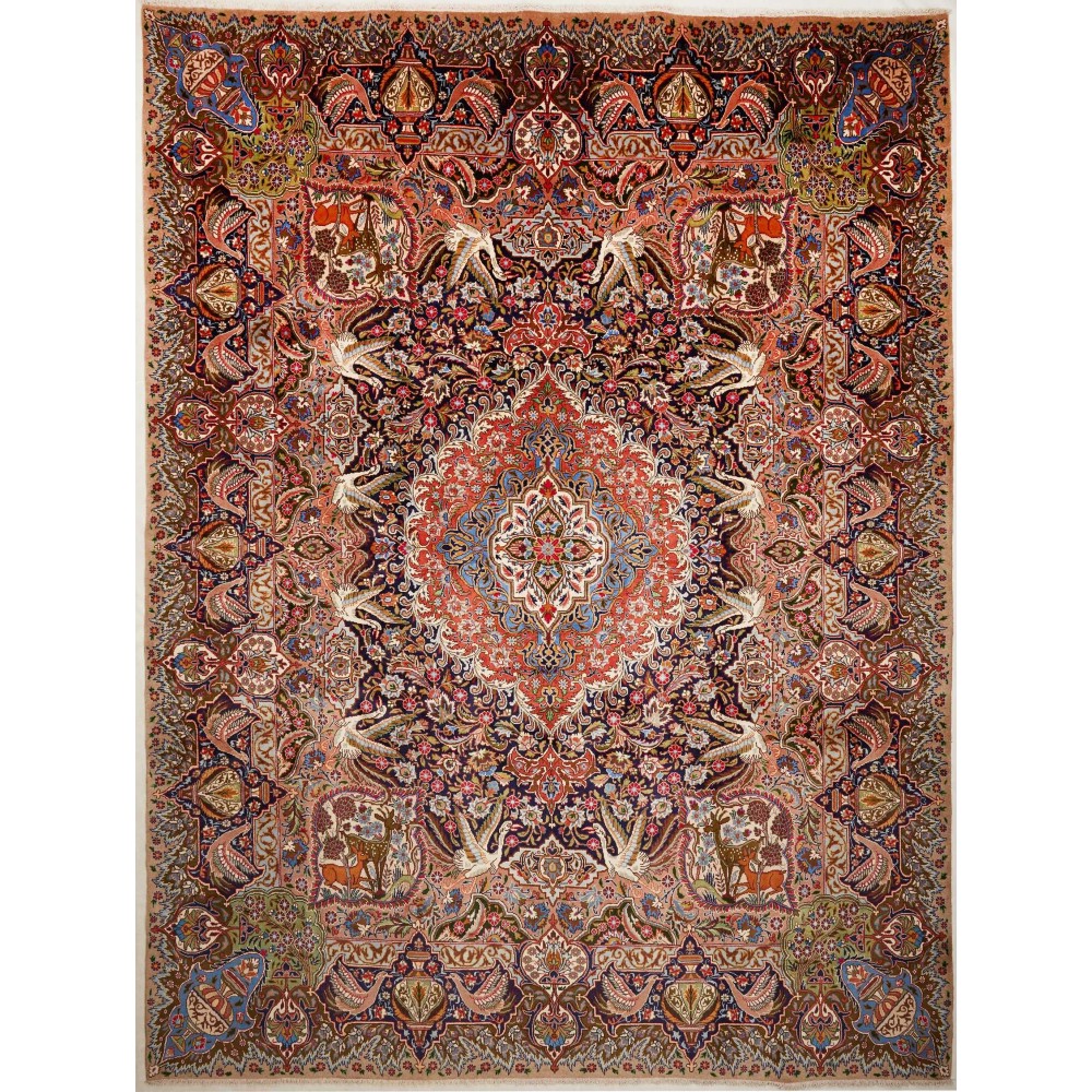 Tappeto Kashamr Zirkhaki Persia marrone blu 294x390 Tappeto Kashamr Zirkhaki Persia marrone blu 294x390