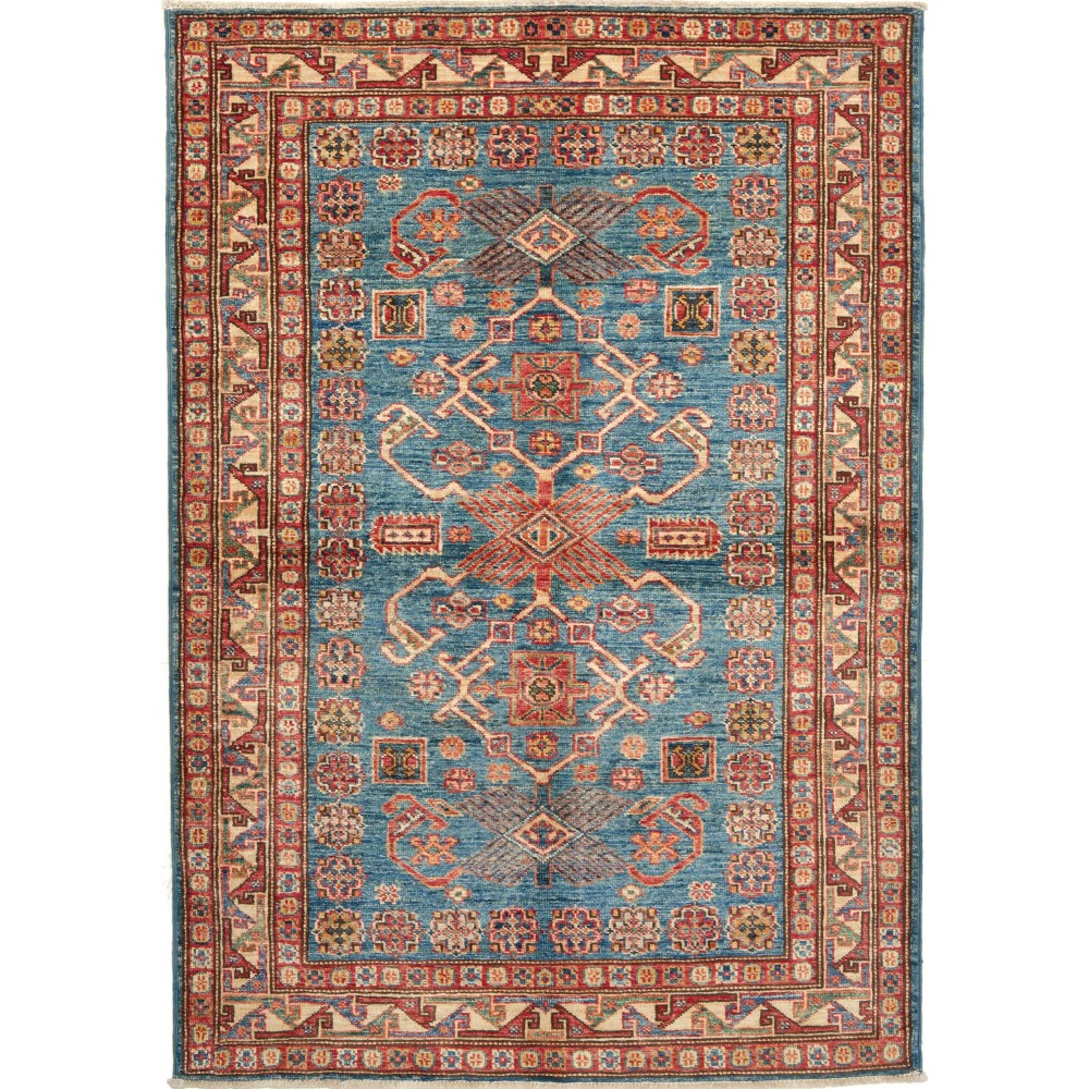 Tappeto Kazak Fine Pakistan bianco arancione 107x156 Tappeto Kazak Fine Pakistan bianco arancione 107x156