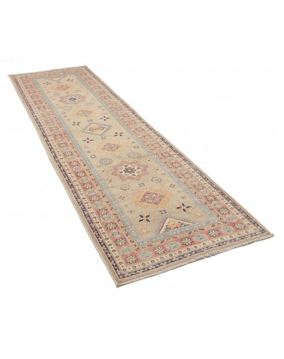 Tappeto Kazak Afghanistan marrone azzurro 84x287