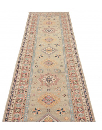 Tappeto Kazak Afghanistan marrone azzurro 84x287