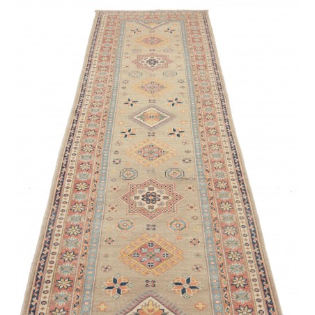 Tappeto Kazak Afghanistan marrone azzurro 84x287
