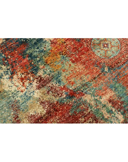 Tappeto Mona Pakistan rosso giallo 148x202