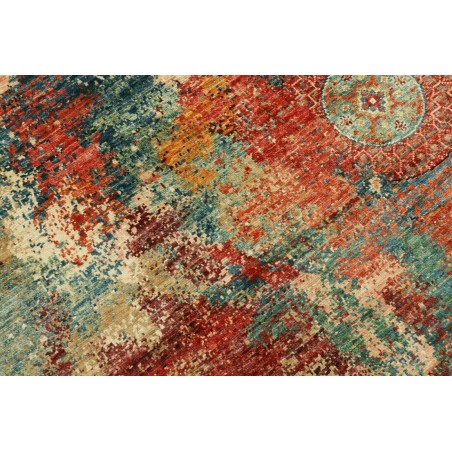 Tappeto Mona Pakistan rosso giallo 148x202