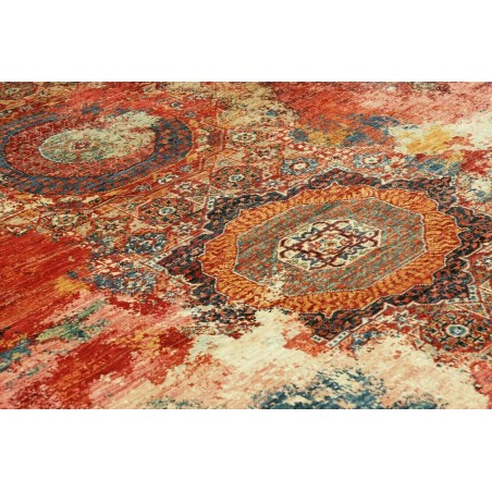 Tappeto Mona Pakistan rosso giallo 148x202