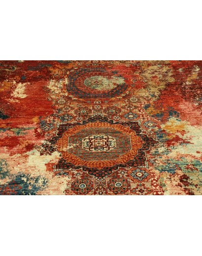 Tappeto Mona Pakistan rosso giallo 148x202