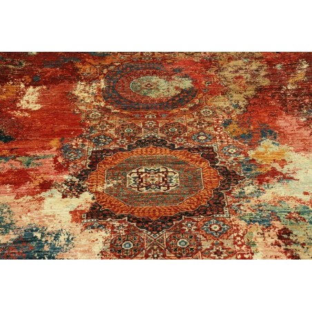 Tappeto Mona Pakistan rosso giallo 148x202