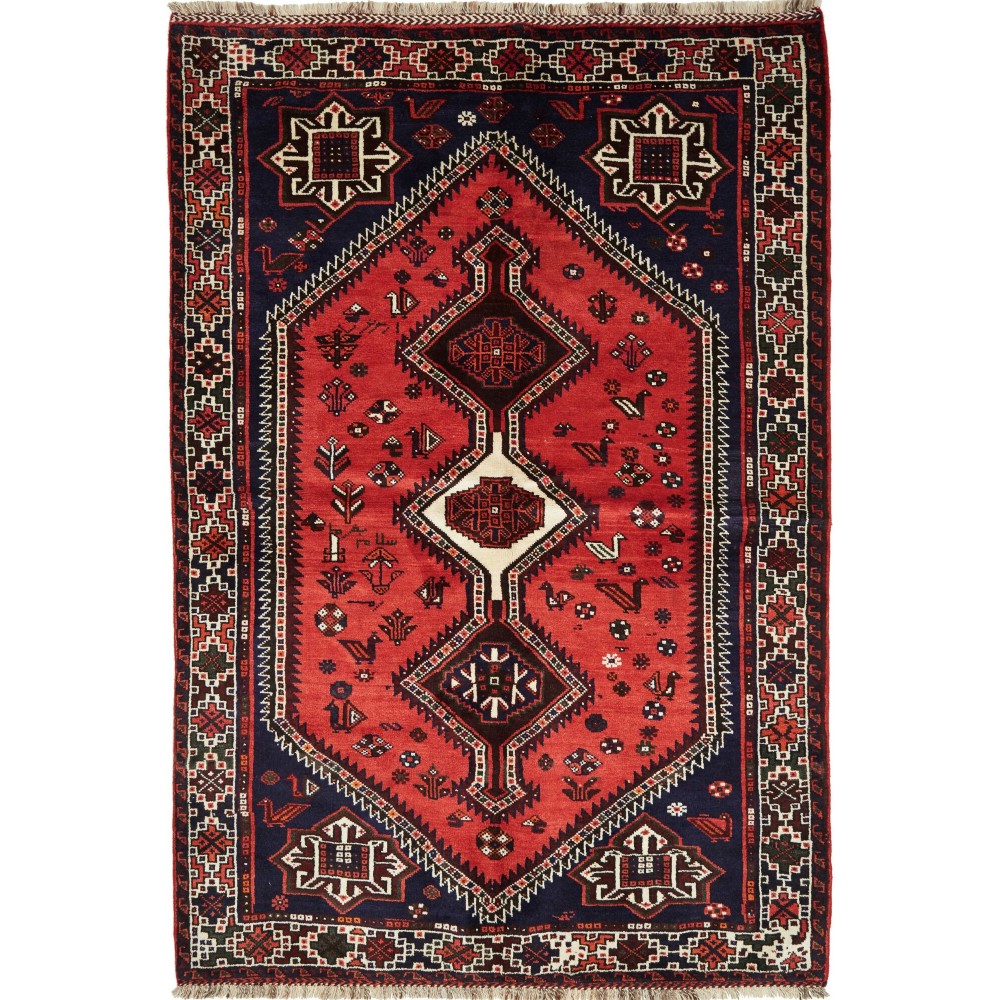 Tappeto Shiraz Persia arancione bianco 163x235 Tappeto Shiraz Persia arancione bianco 163x235
