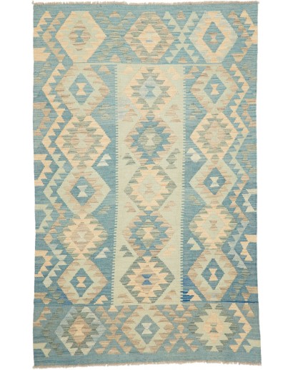 Tappeto Kilim Afghanistan azzurro beige 120x199