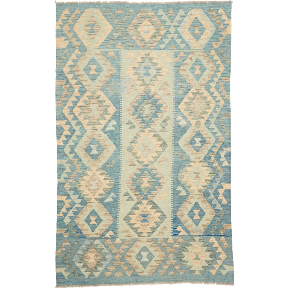 Tappeto Kilim Afghanistan azzurro beige 120x199